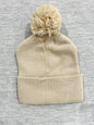 Beige Pom beanie