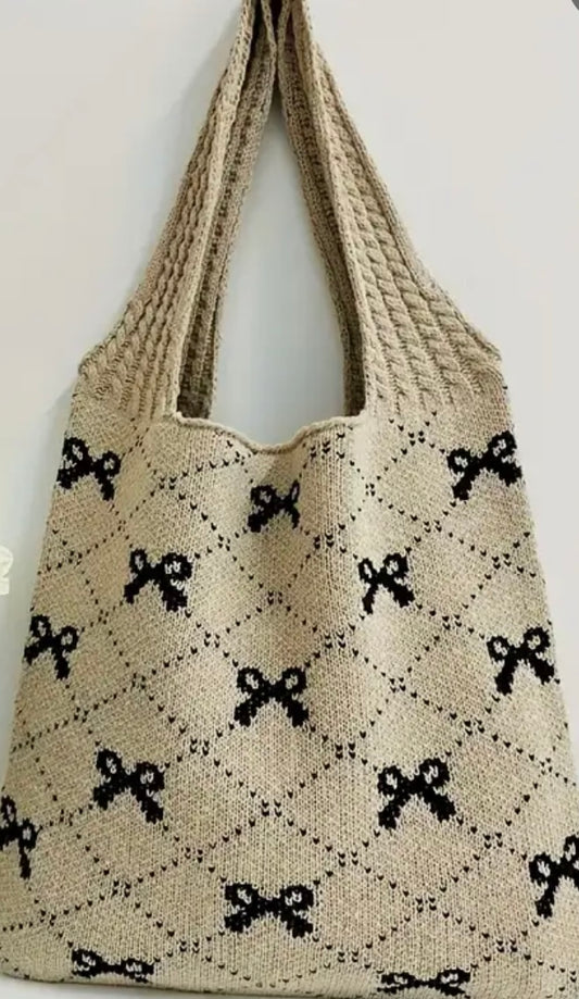 Knit Bow Tote