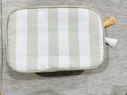 Wide stripe make up bag