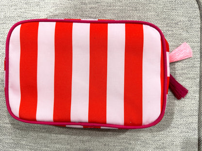 Wide stripe make up bag