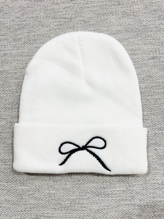 Black bow beanie