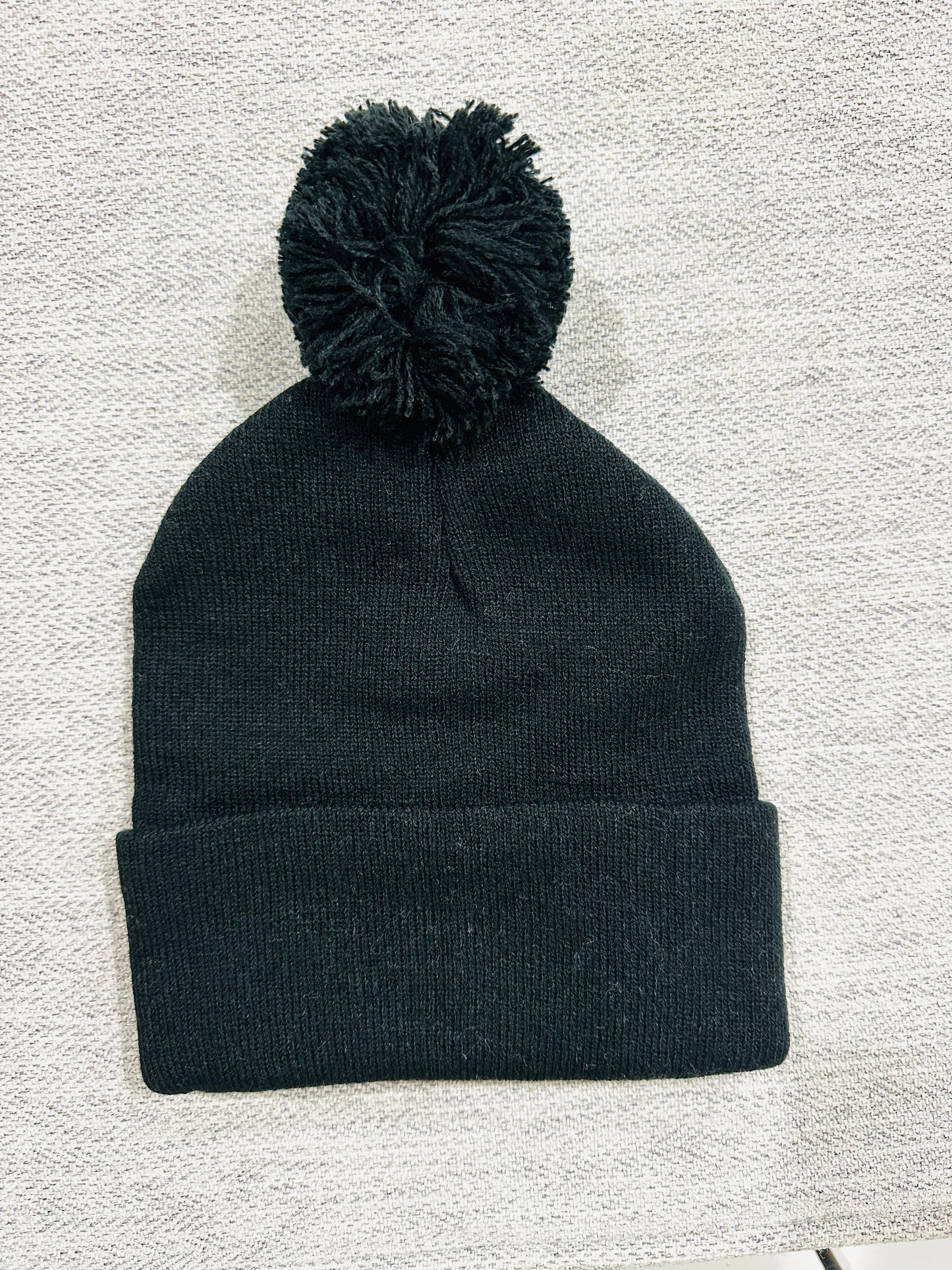 Black Pom beanie